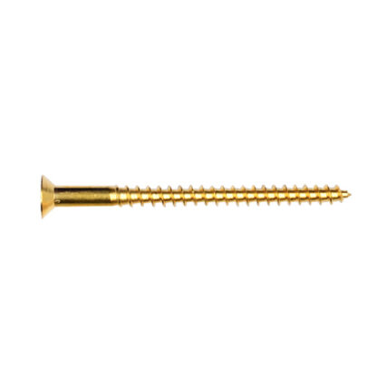 JCP C/snk Slant Woodscrew 3x12" Brass x100 - Image 3