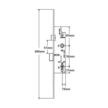 Yale GU Old Style Overnight Lock - Lift Lever 16mm Faceplate - Image 2