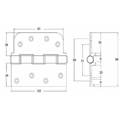 Yale Slab Composite Door Hinge - Image 2