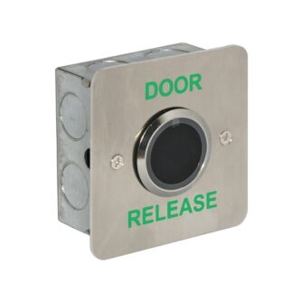 CQR AEB0689-1DR Touch Free Exit Button IP65 With 25mm Button - Legend "Door Release" - Stainless Steel (LEAD TIME: 2-3 DAYS)