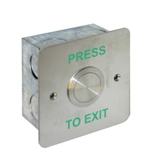 CQR AEB2/25 Flush Exit Button With 25mm Button NO/NC - Legend "Press To Exit" - Stainless Steel (LEAD TIME: 2-3 DAYS)