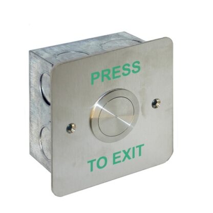 CQR AEB2/25 Flush Exit Button With 25mm Button NO/NC - Legend "Press To Exit" - Stainless Steel (LEAD TIME: 2-3 DAYS)