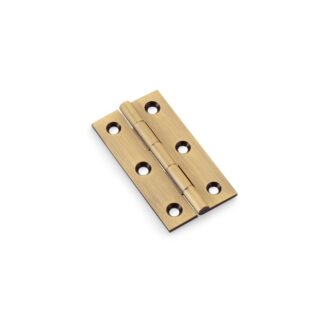 Alexander & Wilks AW064-CH-AB Heavy Pattern Solid Brass Cabinet Butt Hinge - Antique Brass - 2.5" (LEAD TIME: 2-3 DAYS)