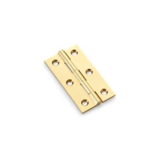 Alexander & Wilks AW064-CH-PB Heavy Pattern Solid Brass Cabinet Butt Hinge - Polished Brass - 2.5" (LEAD TIME: 2-3 DAYS)
