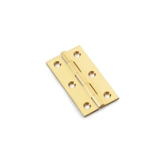 Alexander & Wilks AW064-CH-SB Heavy Pattern Solid Brass Cabinet Butt Hinge - Satin Brass - 2.5" (LEAD TIME: 2-3 DAYS)