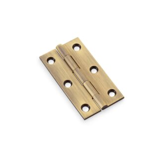 Alexander & Wilks AW075-CH-AB Heavy Pattern Solid Brass Cabinet Butt Hinge - Antique Brass - 3" (LEAD TIME: 2-3 DAYS)