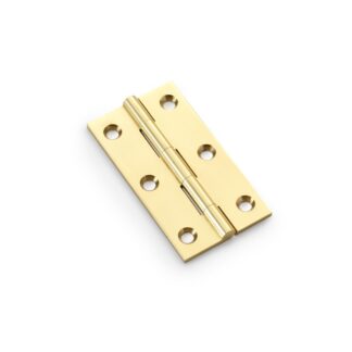 Alexander & Wilks AW075-CH-PB Heavy Pattern Solid Brass Cabinet Butt Hinge - Polished Brass - 3" (LEAD TIME: 2-3 DAYS)