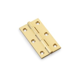 Alexander & Wilks AW075-CH-SB Heavy Pattern Solid Brass Cabinet Butt Hinge - Satin Brass - 3" (LEAD TIME: 2-3 DAYS)