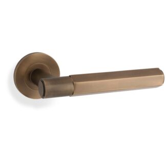 Alexander & Wilks AW224IB Spitfire Hex Lever on Round Rose-  Italian Brass (LEAD TIME: 2-3 DAYS)