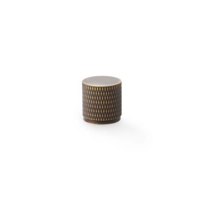 Alexander & Wilks AW800-20-AB Brunel Knurled Cylinder Cupboard Knob - Antique Brass - 20mm (LEAD TIME: 2-3 DAYS)