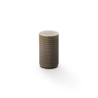 Alexander & Wilks AW800-35-AB Brunel Knurled Cylinder Cupboard Knob - Antique Brass - 35mm (LEAD TIME: 2-3 DAYS)