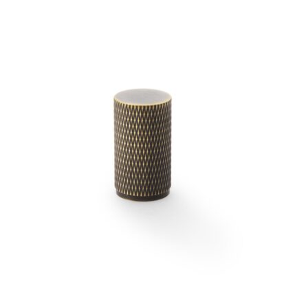 Alexander & Wilks AW800-35-AB Brunel Knurled Cylinder Cupboard Knob - Antique Brass - 35mm (LEAD TIME: 2-3 DAYS)