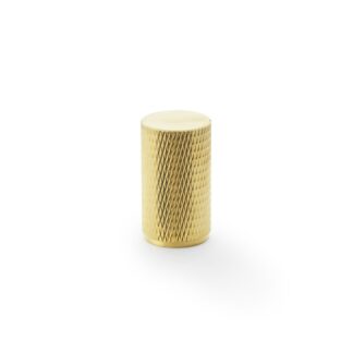 Alexander & Wilks AW800-35-SBPVD Brunel Knurled Cylinder Cupboard Knob - Satin Brass PVD - 35mm (LEAD TIME: 2-3 DAYS)