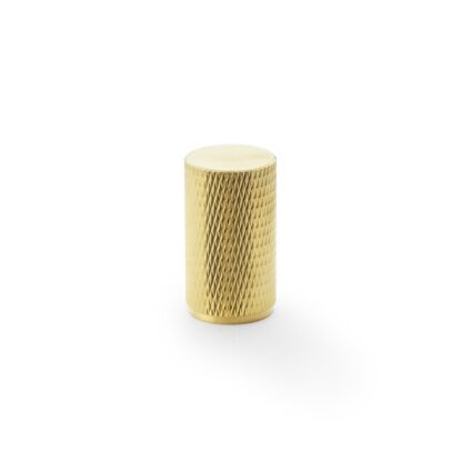 Alexander & Wilks AW800-35-SBPVD Brunel Knurled Cylinder Cupboard Knob - Satin Brass PVD - 35mm (LEAD TIME: 2-3 DAYS)