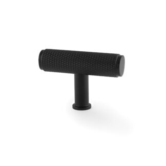 Alexander & Wilks AW801-55-BL Crispin Knurled T-bar Cupboard Knob - Black (LEAD TIME: 2-3 DAYS)