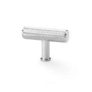 Alexander & Wilks AW801-55-PC Crispin Knurled T-bar Cupboard Knob - Polished Chrome (LEAD TIME: 2-3 DAYS)