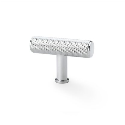 Alexander & Wilks AW801-55-PC Crispin Knurled T-bar Cupboard Knob - Polished Chrome (LEAD TIME: 2-3 DAYS)
