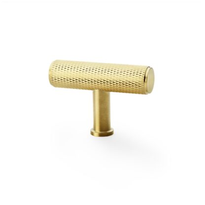 Alexander & Wilks AW801-55-SBPVD Crispin Knurled T-bar Cupboard Knob - Satin Brass PVD (LEAD TIME: 2-3 DAYS)