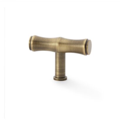 Alexander & Wilks AW801B-55-AB Crispin Bamboo T-bar Cupboard Knob - Antique Brass (LEAD TIME: 2-3 DAYS)