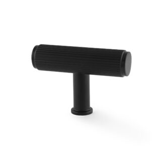 Alexander & Wilks AW801R-55-BL Crispin Reeded T-bar Cupboard Knob - Black (LEAD TIME: 2-3 DAYS)