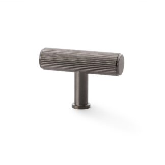 Alexander & Wilks AW801R-55-DBZPVD Crispin Reeded T-bar Cupboard Knob - Dark Bronze PVD (LEAD TIME: 2-3 DAYS)