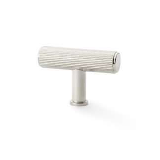 Alexander & Wilks AW801R-55-PN Crispin Reeded T-bar Cupboard Knob - Polished Nickel (LEAD TIME: 2-3 DAYS)