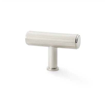 Alexander & Wilks AW801R-55-PN Crispin Reeded T-bar Cupboard Knob - Polished Nickel (LEAD TIME: 2-3 DAYS)