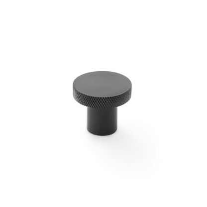 Alexander & Wilks AW802-30-BL Hanover Knurled Circular Cupboard Knob - Black - 30mm (LEAD TIME: 2-3 DAYS)