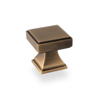 Alexander & Wilks AW806-30-AB Jesper Square Cupboard Knob - Antique Brass (LEAD TIME: 2-3 DAYS)