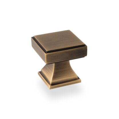 Alexander & Wilks AW806-30-AB Jesper Square Cupboard Knob - Antique Brass (LEAD TIME: 2-3 DAYS)