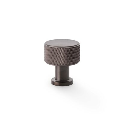 Alexander & Wilks AW807K-29-DBZPVD Lucia Knurled Cupboard Knob - Dark Bronze PVD - 29mm (LEAD TIME: 2-3 DAYS)