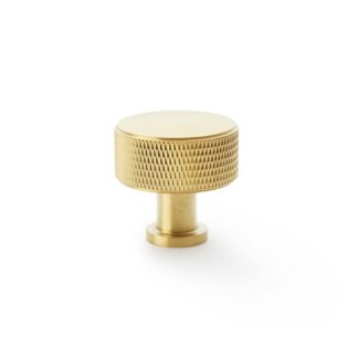 Alexander & Wilks AW807K-35-SBPVD Lucia Knurled Cupboard Knob - Satin Brass PVD - 35mm (LEAD TIME: 2-3 DAYS)