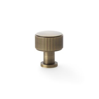 Alexander & Wilks AW807R-29-AB Lucia Reeded Cupboard Knob - Antique Brass - 29mm (LEAD TIME: 2-3 DAYS)