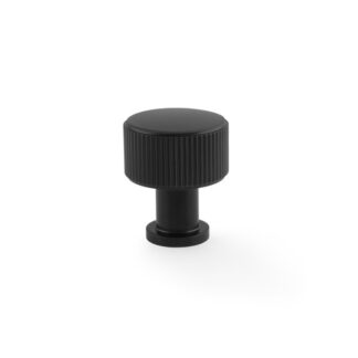 Alexander & Wilks AW807R-29-BL Lucia Reeded Cupboard Knob - Black - 29mm (LEAD TIME: 2-3 DAYS)
