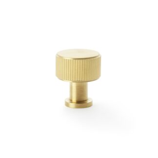 Alexander & Wilks AW807R-29-SBPVD Lucia Reeded Cupboard Knob - Satin Brass PVD - 29mm (LEAD TIME: 2-3 DAYS)