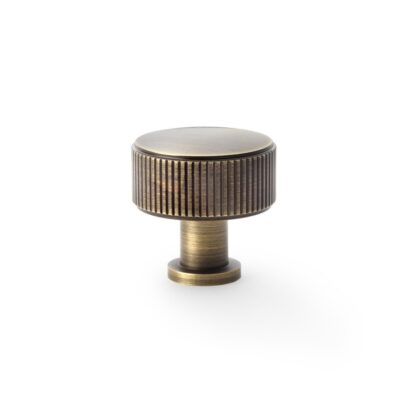 Alexander & Wilks AW807R-35-AB Lucia Reeded Cupboard Knob - Antique Brass - 35mm (LEAD TIME: 2-3 DAYS)