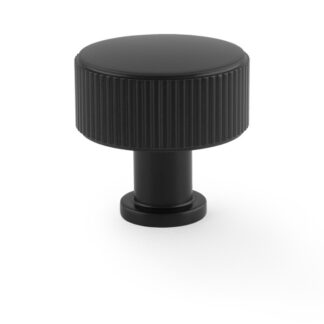 Alexander & Wilks AW807R-35-BL Lucia Reeded Cupboard Knob - Black - 35mm (LEAD TIME: 2-3 DAYS)