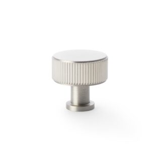 Alexander & Wilks AW807R-35-SN Lucia Reeded Cupboard Knob - Satin Nickel - 35mm (LEAD TIME: 2-3 DAYS)