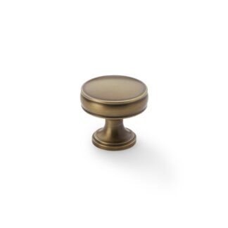 Alexander & Wilks AW808-32-AB Lynd Cupboard Knob - Antique Brass - 32mm (LEAD TIME: 2-3 DAYS)