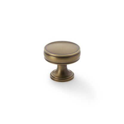 Alexander & Wilks AW808-32-AB Lynd Cupboard Knob - Antique Brass - 32mm (LEAD TIME: 2-3 DAYS)