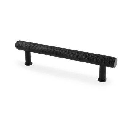 Alexander & Wilks AW809-128-BL Crispin Knurled T-bar Cupboard Pull Handle - Black - Centres 128mm (LEAD TIME: 2-3 DAYS)