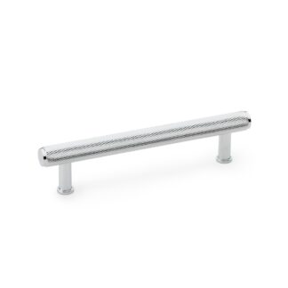 Alexander & Wilks AW809-128-PC Crispin Knurled T-bar Cupboard Pull Handle - Polished Chrome - Centres 128mm (LEAD TIME: 2-3 DAYS)