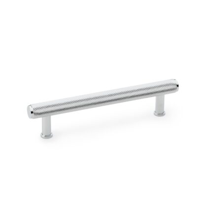Alexander & Wilks AW809-128-PC Crispin Knurled T-bar Cupboard Pull Handle - Polished Chrome - Centres 128mm (LEAD TIME: 2-3 DAYS)
