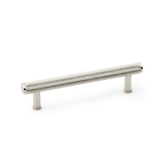 Alexander & Wilks AW809-128-PN Crispin Knurled T-bar Cupboard Pull Handle - Polished Nickel - Centres 128mm (LEAD TIME: 2-3 DAYS)