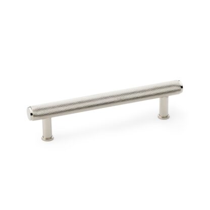 Alexander & Wilks AW809-128-PN Crispin Knurled T-bar Cupboard Pull Handle - Polished Nickel - Centres 128mm (LEAD TIME: 2-3 DAYS)
