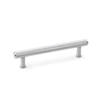 Alexander & Wilks AW809-128-SC Crispin Knurled T-bar Cupboard Pull Handle - Satin Chrome - Centres 128mm (LEAD TIME: 2-3 DAYS)