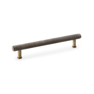 Alexander & Wilks AW809-160-AB Crispin Knurled T-bar Cupboard Pull Handle - Antique Brass - Centres 160mm (LEAD TIME: 2-3 DAYS)