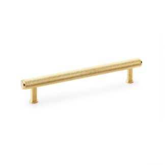 Alexander & Wilks AW809-160-SBPVD Crispin Knurled T-bar Cupboard Pull Handle - Satin Brass PVD - Centres 160mm (LEAD TIME: 2-3 DAYS)