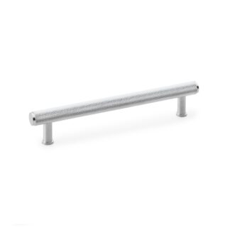 Alexander & Wilks AW809-160-SC Crispin Knurled T-bar Cupboard Pull Handle - Satin Chrome - Centres 160mm (LEAD TIME: 2-3 DAYS)