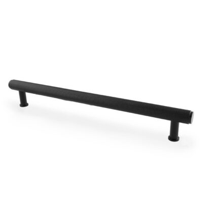Alexander & Wilks AW809-224-BL Crispin Knurled T-bar Cupboard Pull Handle - Black - Centres 224mm (LEAD TIME: 2-3 DAYS)